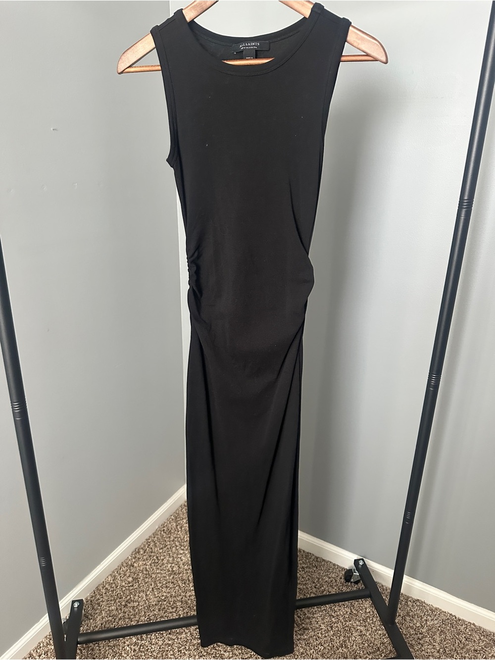 All Saints Black Sleeveless Maxi Dress